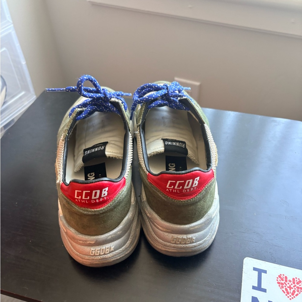 Golden Goose Sneakers in Olive and Red